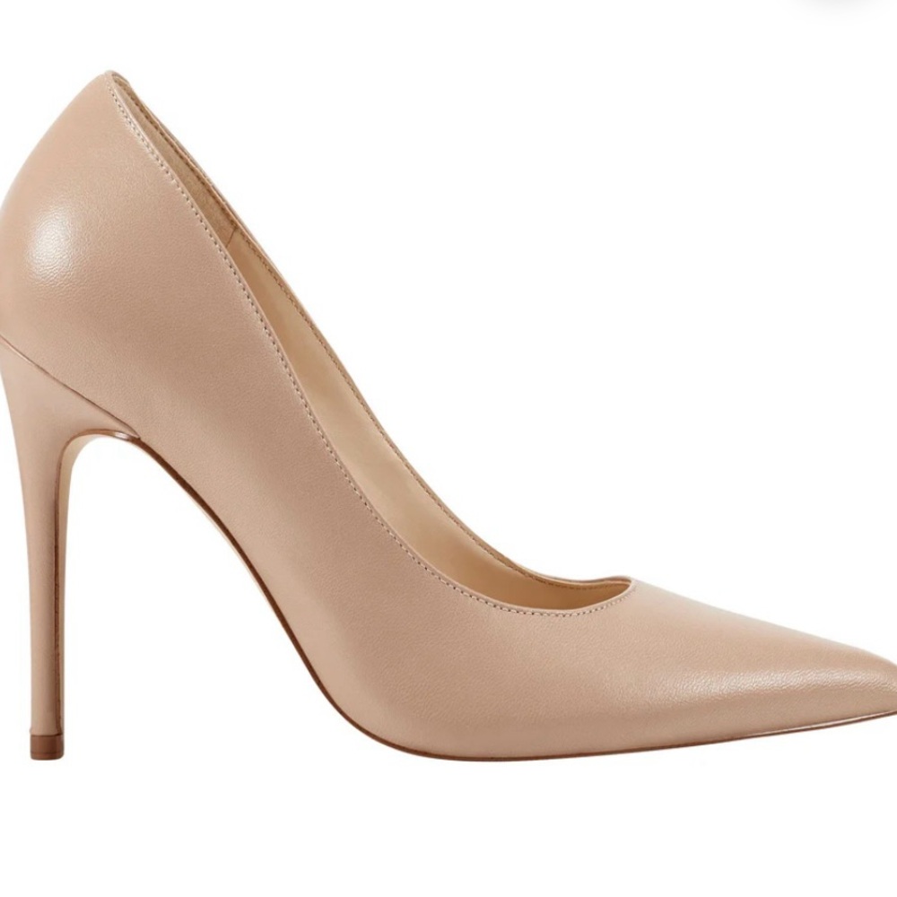 4” Nude Pointed Toe Leather Pumps